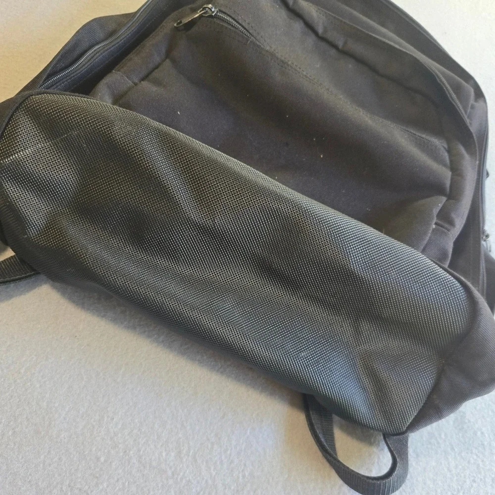 Unbranded Backpack Mens OS Black Canvas Utility‎ Multi Pocket Padded Straps